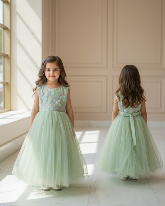 Little Charm Dress — Elegant Net & Lace Craft