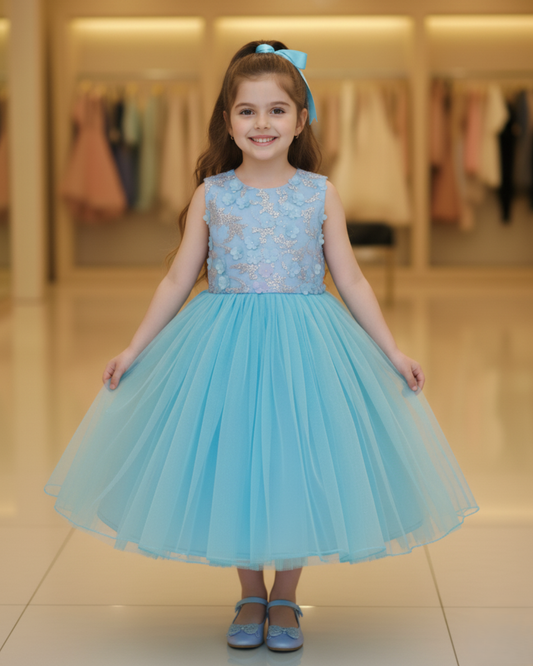 Little Charm Dress — Elegant Net & Lace Craft